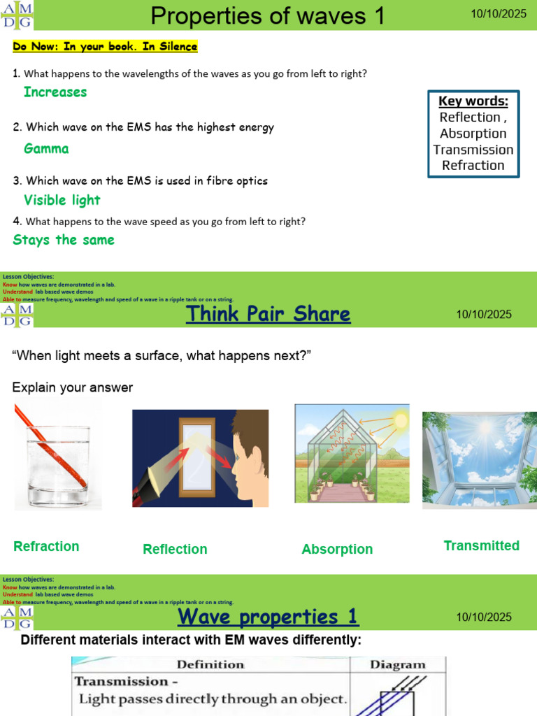 Wave Properties and Refraction Lab Guide | PDF | Refraction | Waves