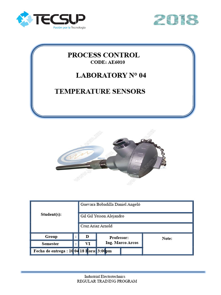 Temperature Sensors in Process Control | PDF | Thermocouple | Electricity