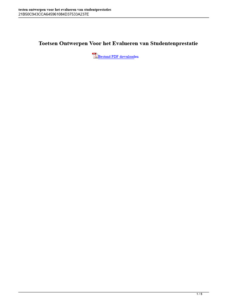 Toetsen Ontwerpen Voor Het Evalueren Van Leerlingprestaties | PDF