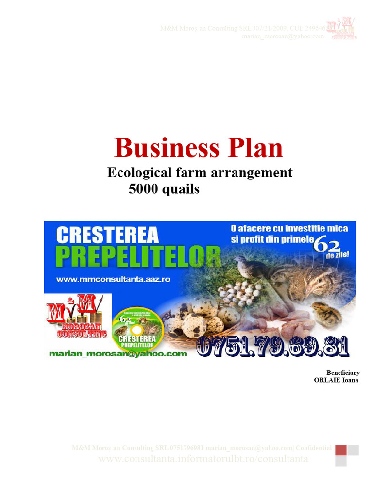 Business Plan for Quail Farming | PDF | Soybean | Meat