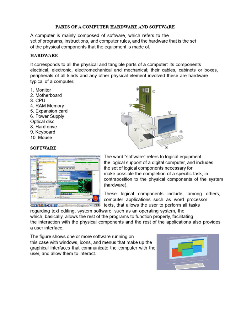 Computer Hardware and Software Overview | PDF | Computer Hardware ...