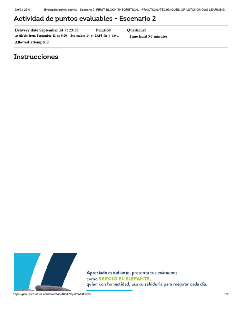 Evaluable Points Activity - Scenario 2 - FIRST THEORETICAL-PRACTICAL ...
