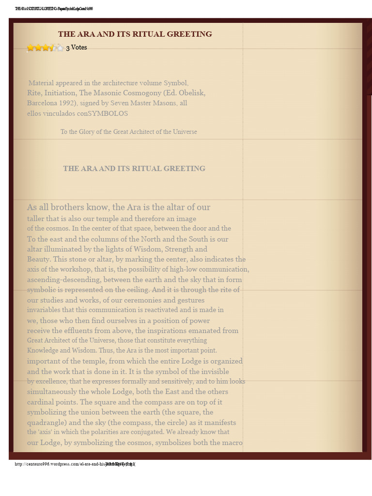Understanding the Ara and Its Rituals | PDF | Rituals | Freemasonry