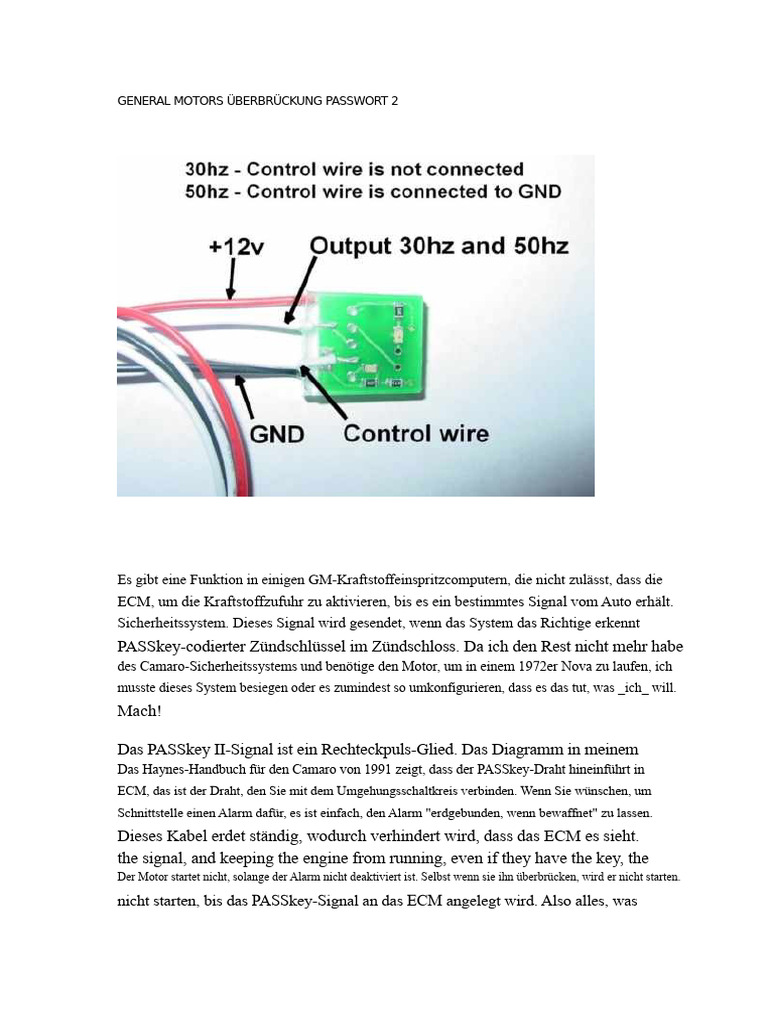 General Motors Bypass Passkey 2 | PDF
