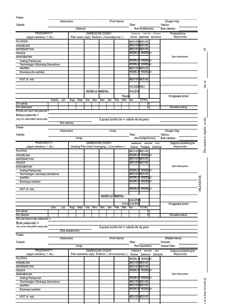 Arkusz Kalkulacyjny Formularza 137 DepEd 15690228 | PDF