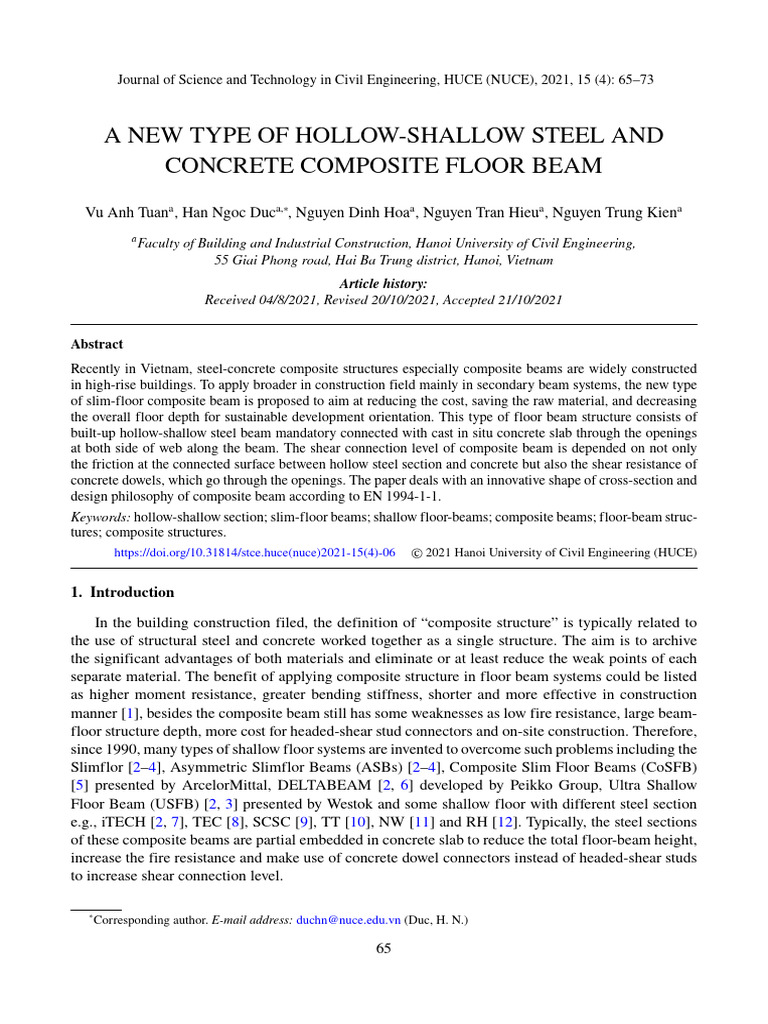 Innovative Hollow-Shallow Composite Beam | PDF | Beam (Structure ...