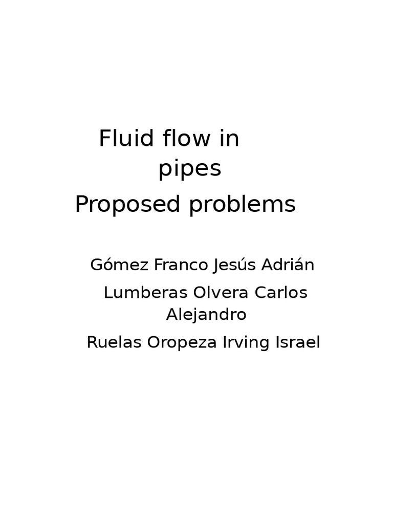 Fluid flow in pipes | PDF | Pressure | Fluid Dynamics