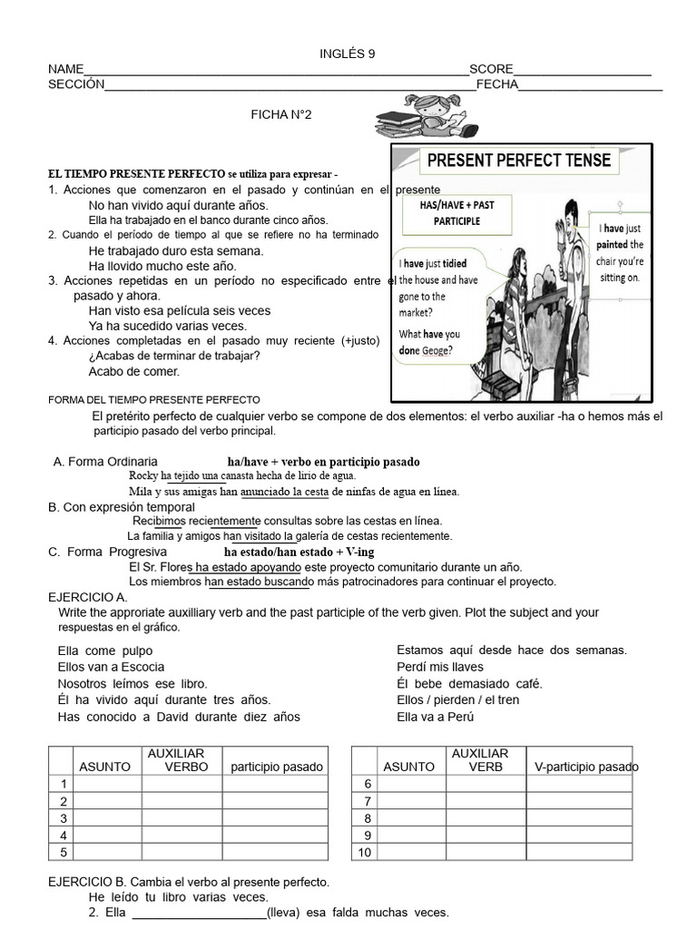 Uso del Presente Perfecto en Inglés | PDF | Verbo