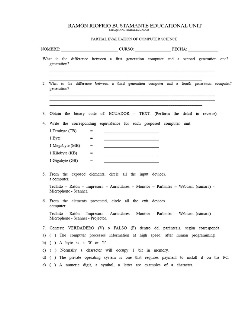 Computer Science Evaluation Guide | PDF