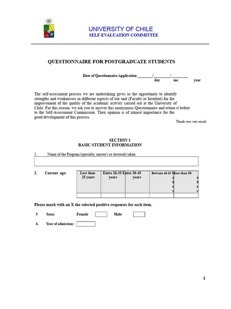 questionnaire for postgraduate students.doc | PDF | Libraries | Curriculum