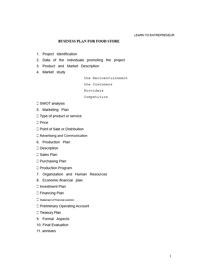 Business Plan For Grocery Store | PDF | Social Security (United States ...