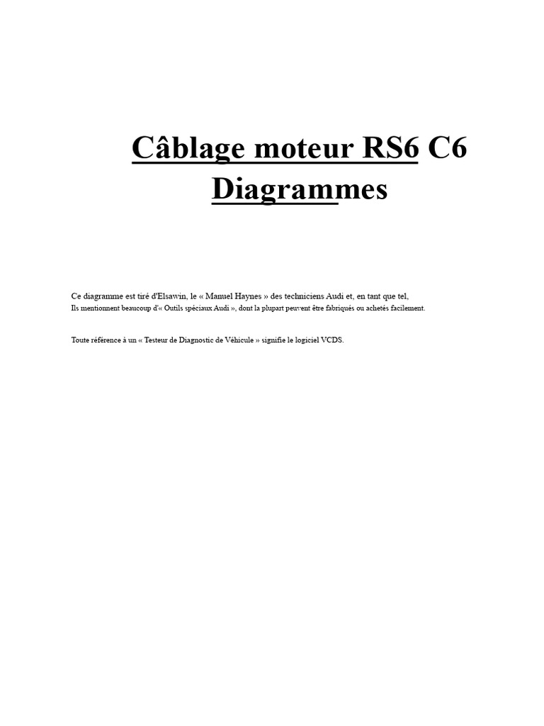 Schéma de câblage Audi RS6 C6 | PDF | Allumage | Biens manufacturés