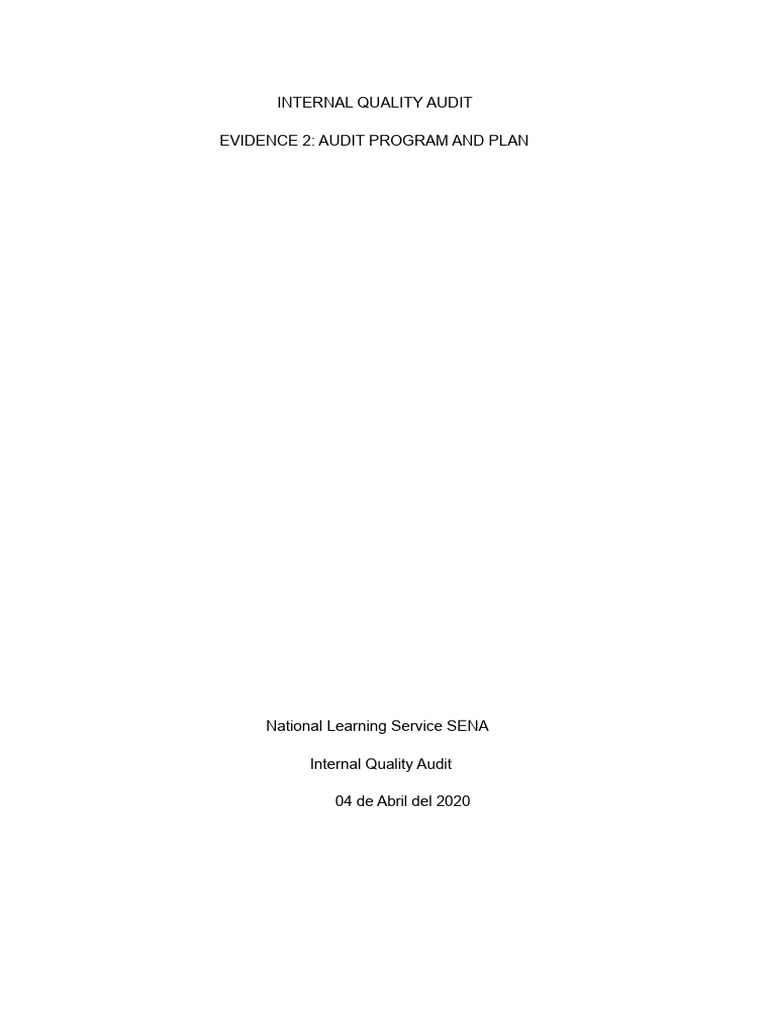 Internal Quality Audit Program Overview | PDF | Audit | Auditor's Report