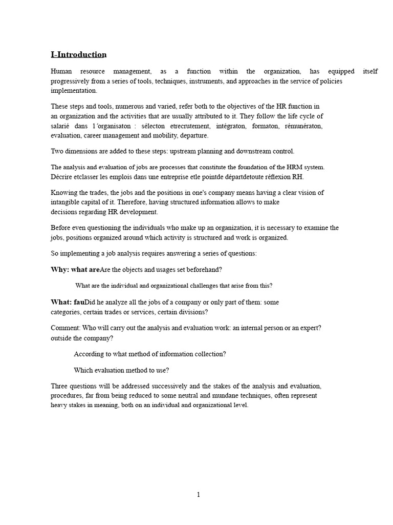HR Job Analysis and Classification Guide | PDF | Methodology | Analysis