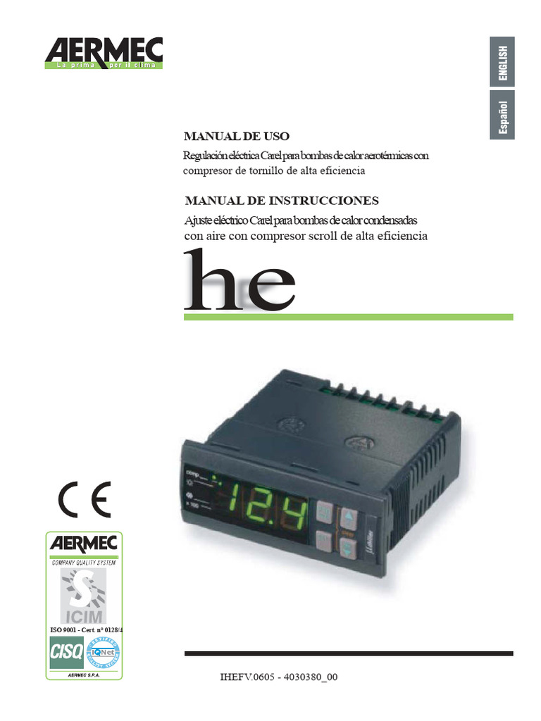 Manual de Termostato Carel para Bombas | PDF | Termostato | Relé