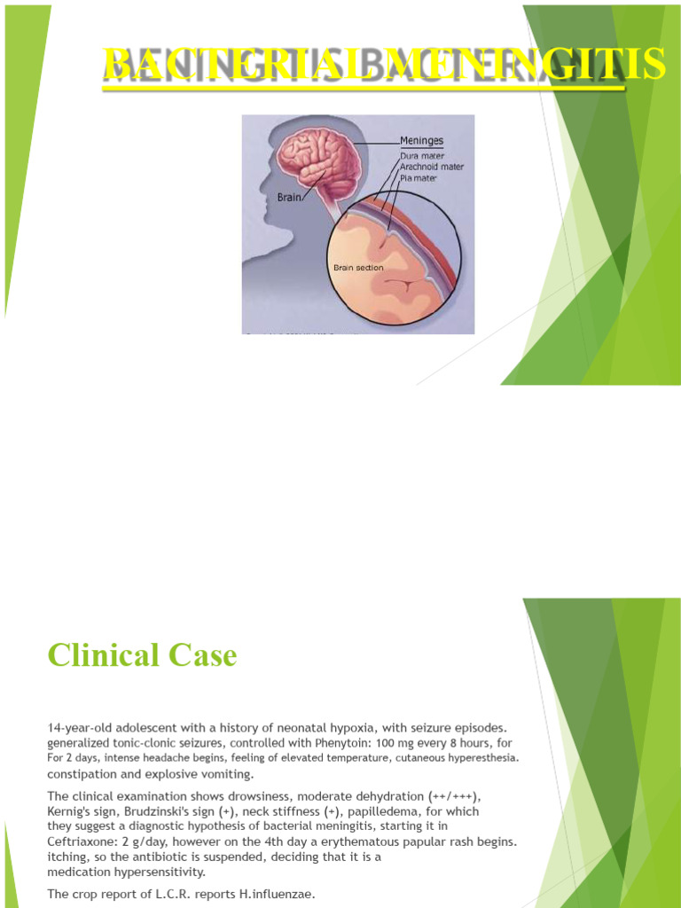 Bacterial Meningitis: Clinical Case Study | PDF | Meningitis | Clinical ...