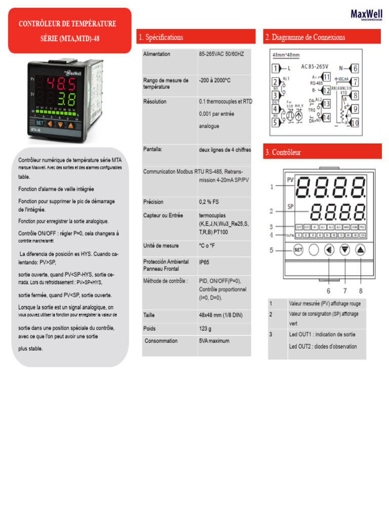 Contrôleur De Température Robuste - Pour Filtration Et Refroidissement, Thermoplastique