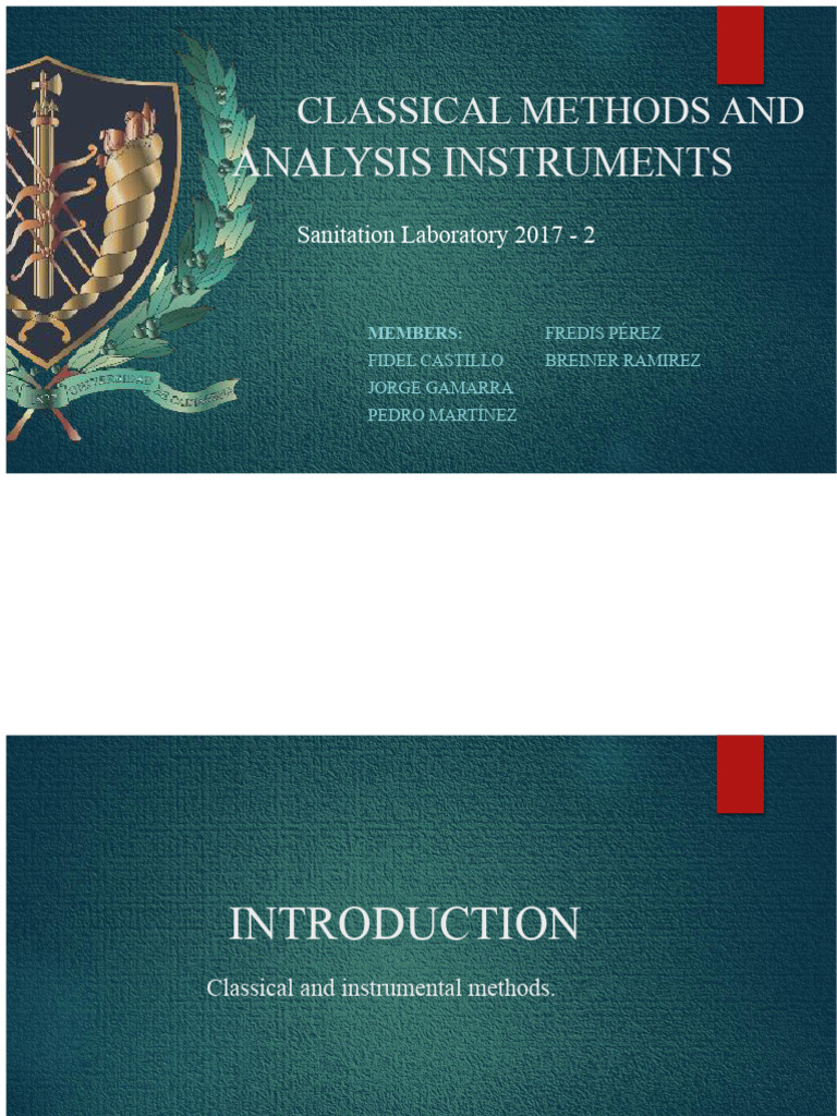 Classical and Instrumental Methods of Analysis | PDF | Atomic ...