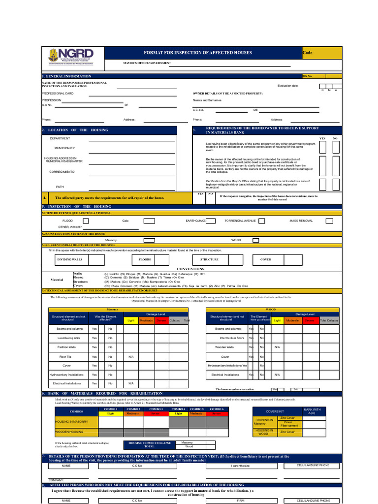 VOL-10-Housing Inspection Format-October-26 | PDF | Bending | Fracture