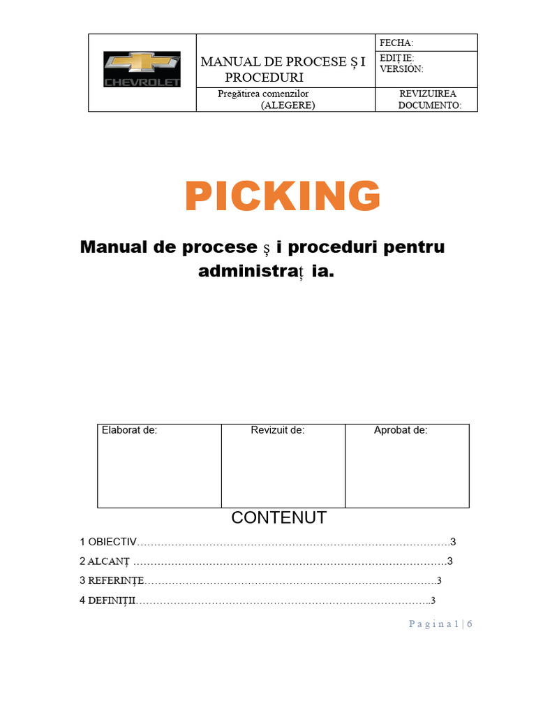 Manual de Picking | PDF
