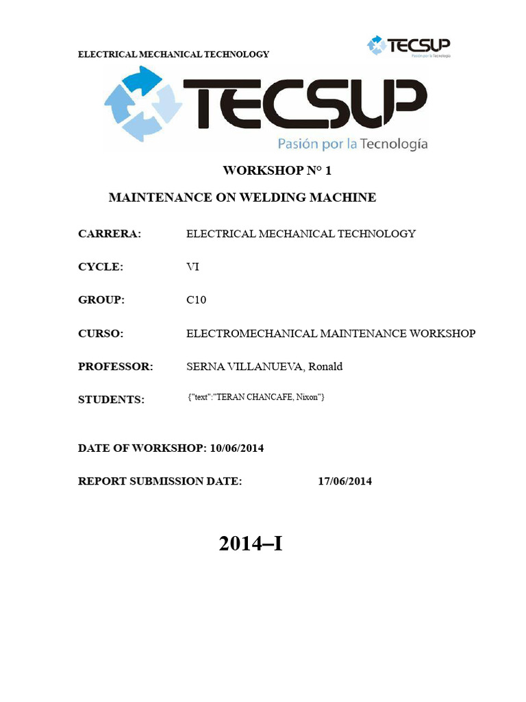 Welding Machine Maintenance Report | PDF | Electric Motor | Diode