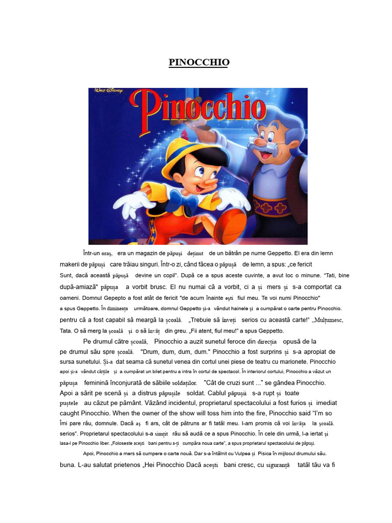 Povestea Lui Pinocchio | PDF