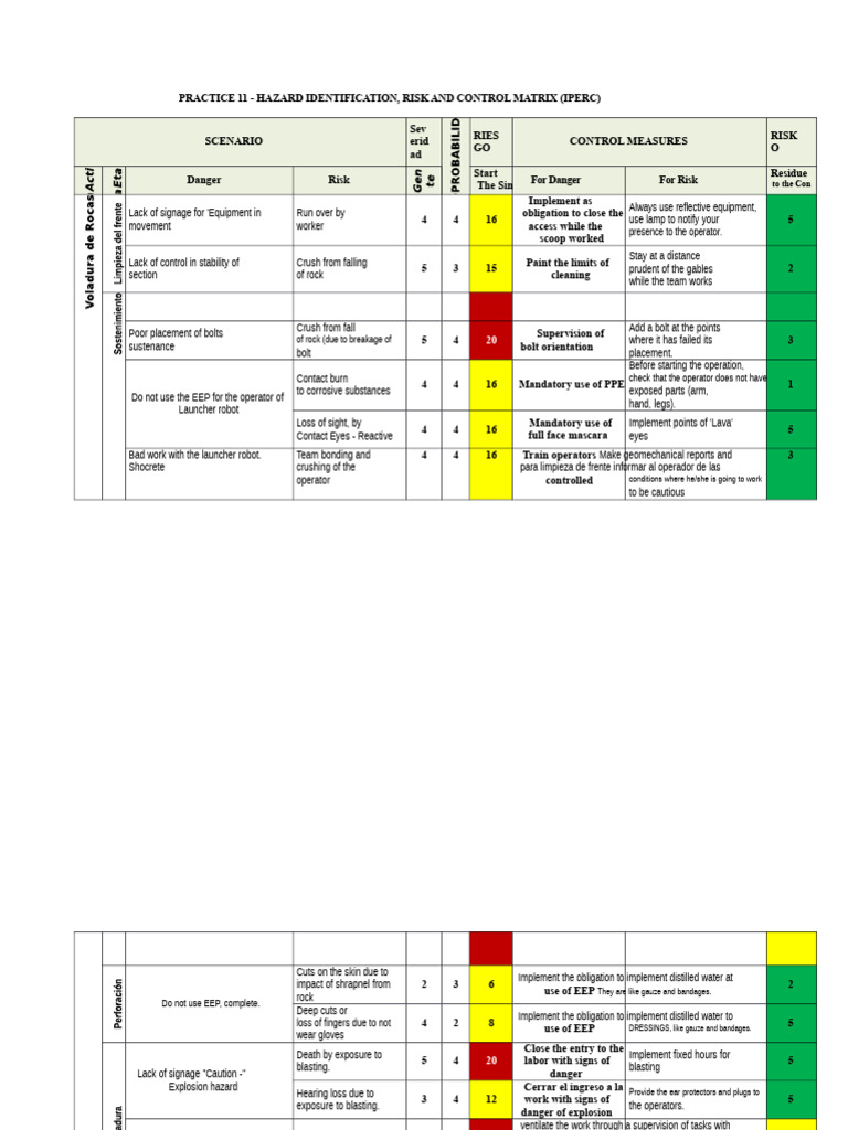 Hazard Identification and Risk Control Matrix | PDF | Risk | Workplace