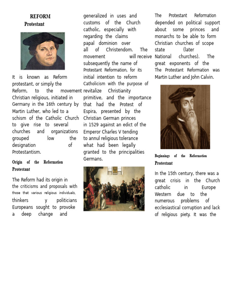 Overview of the Protestant Reformation | PDF | Protestantism | Catholic ...
