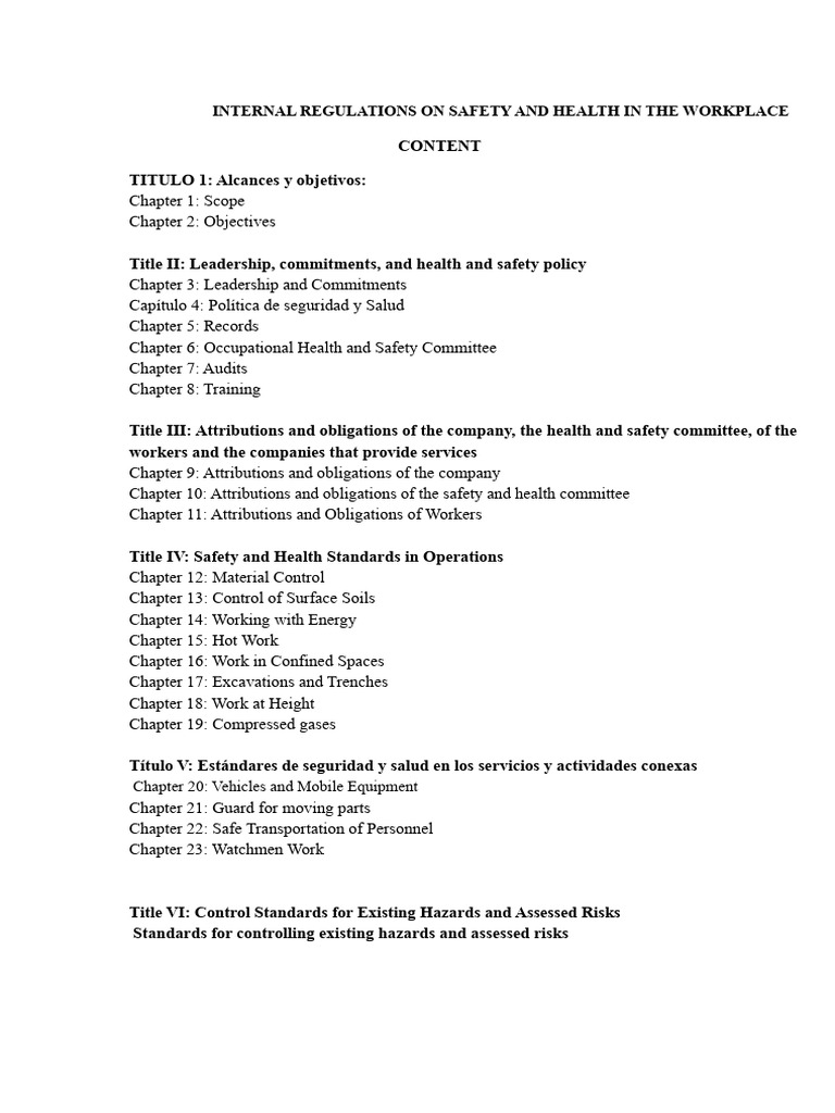 Workplace Safety and Health Regulations | PDF | Occupational Safety And ...
