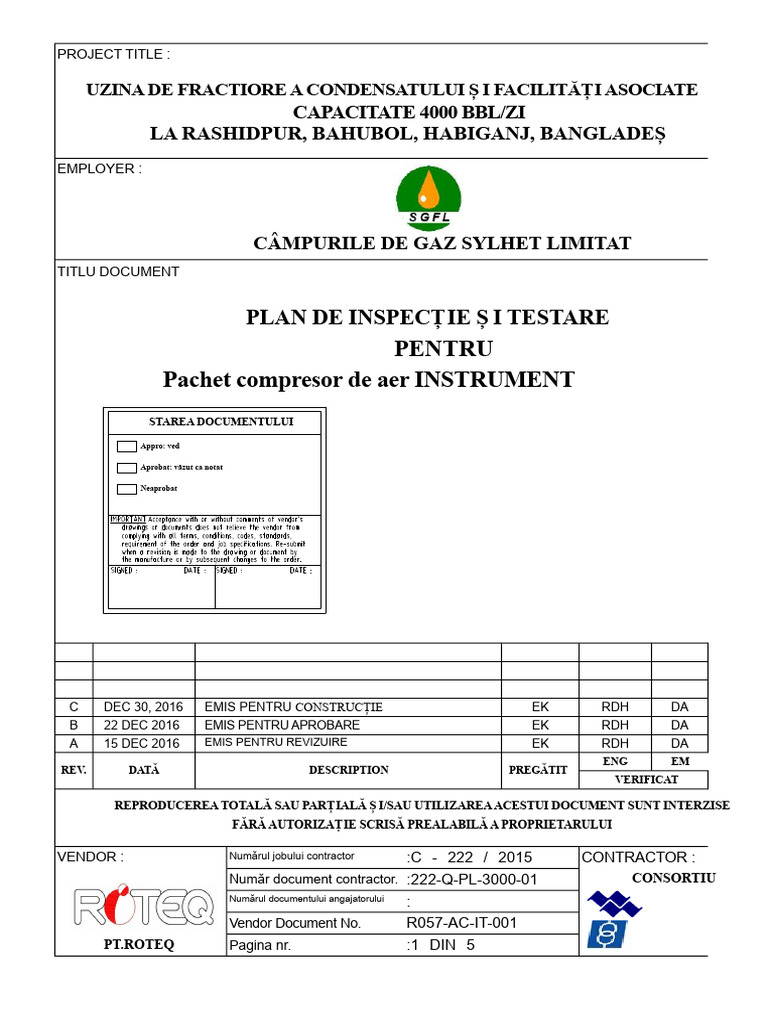 R057-Ac-It-001 (C) - Plan de Inspecție Și Testare Pentru Pachetul ...
