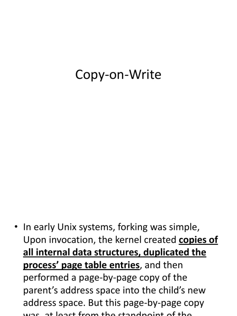 Copy On Write | PDF | Kernel (Operating System) | Computer Data