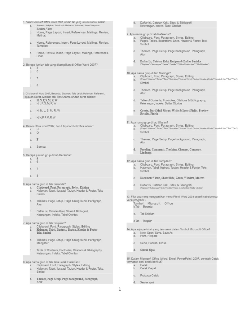 Soal Pilihan Ganda | PDF