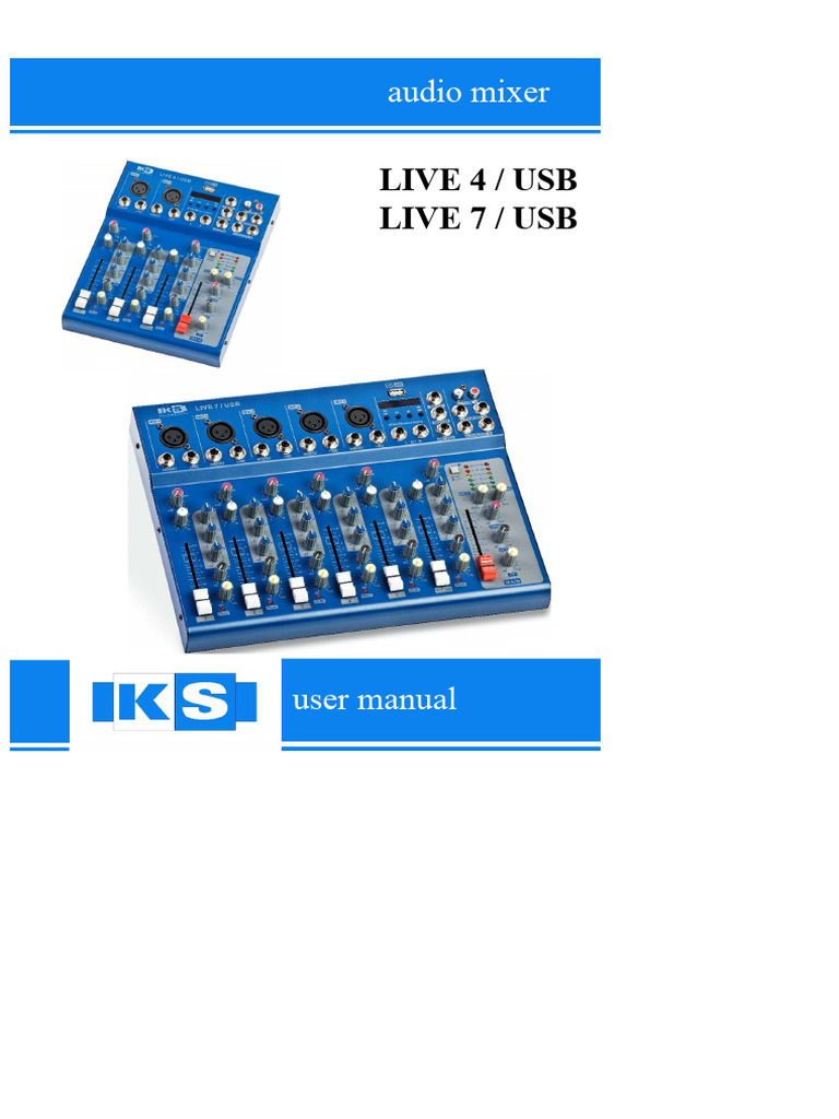 KS Live 7 USB - User Manual | PDF | Equalization (Audio) | Computer ...