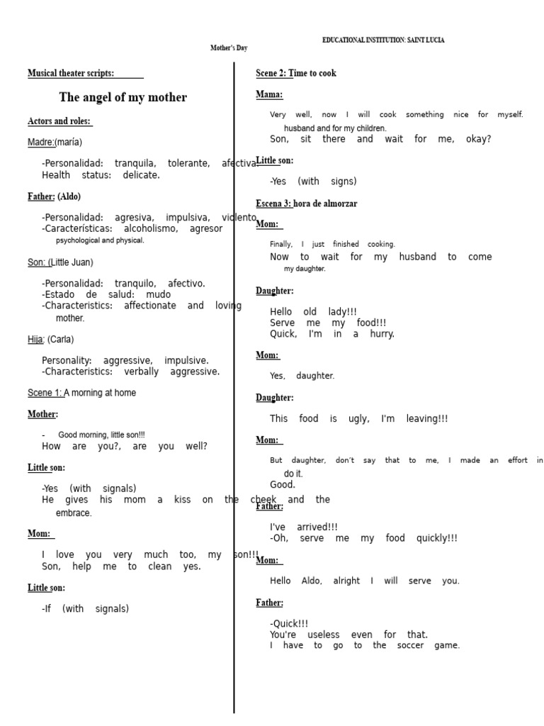 Mother's Day Musical Theater Script | PDF