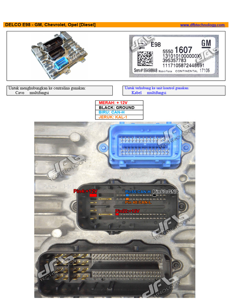 Pinout Delco E98 PDF | PDF