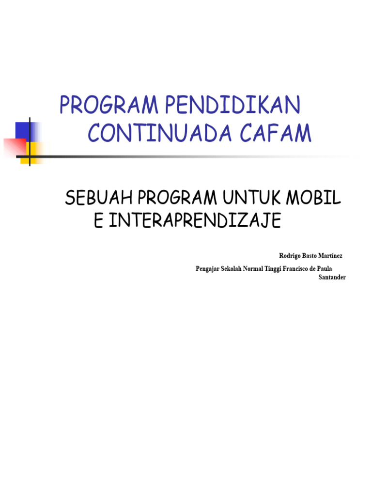 Program Pendidikan Berkelanjutan CAFAM | PDF