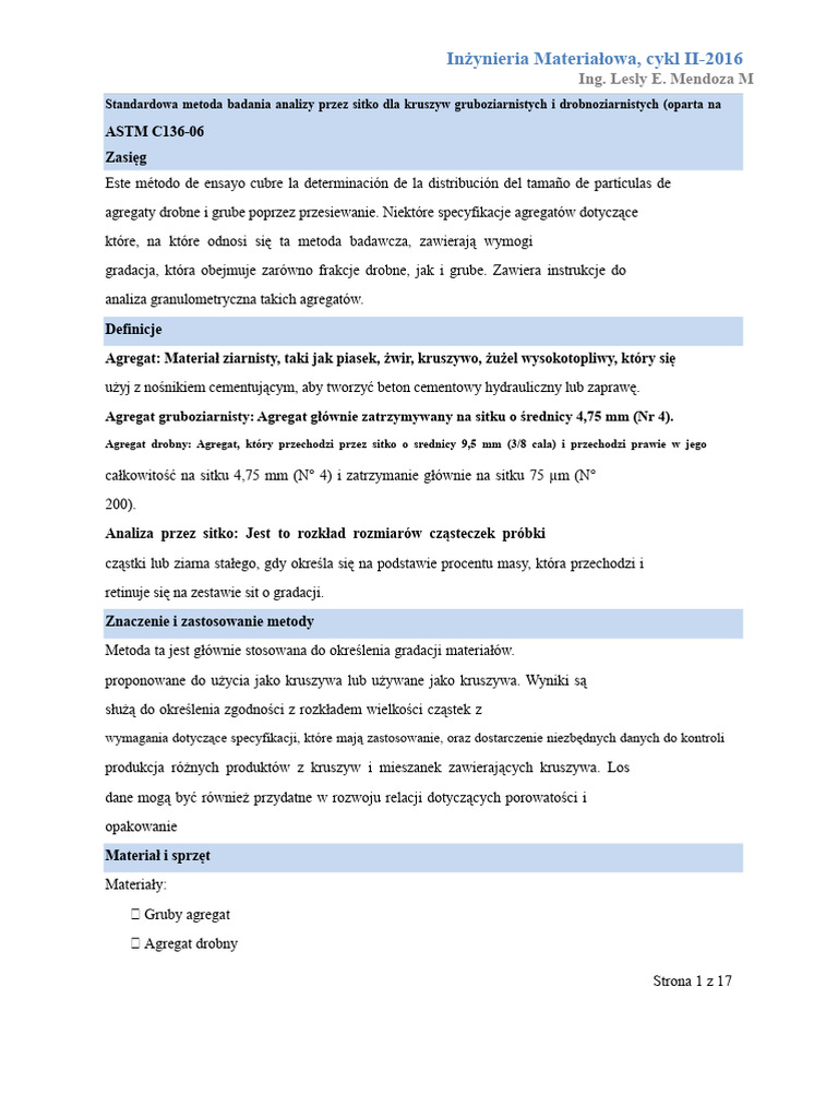 Standard Test Method For Sieve Analysis of Coarse and Fine Aggregates | PDF