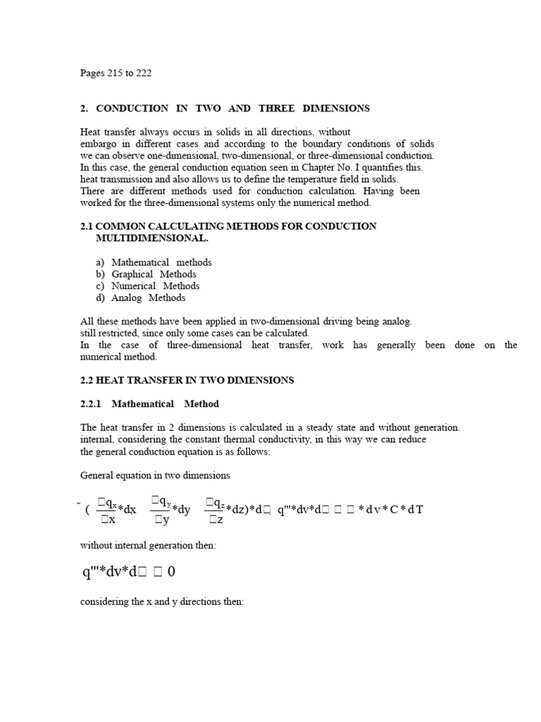 Multidimensional Heat Conduction Methods | PDF | Thermal Conduction ...