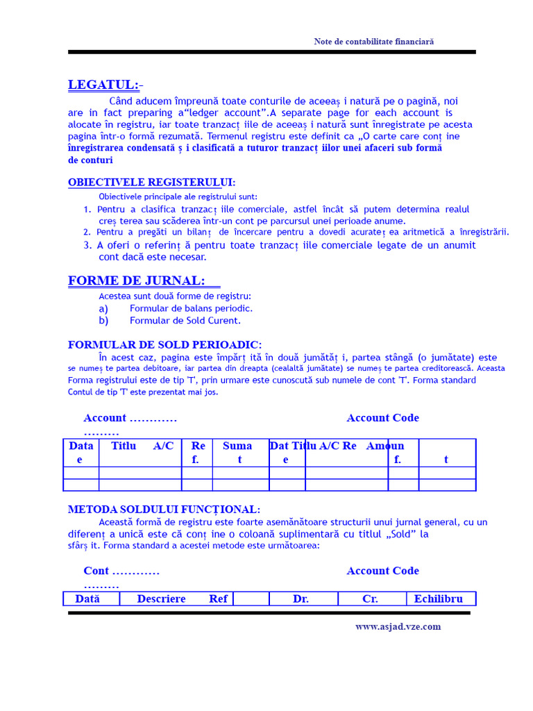 CARTE DE CONTURI (Contabilitate Financiară) | PDF