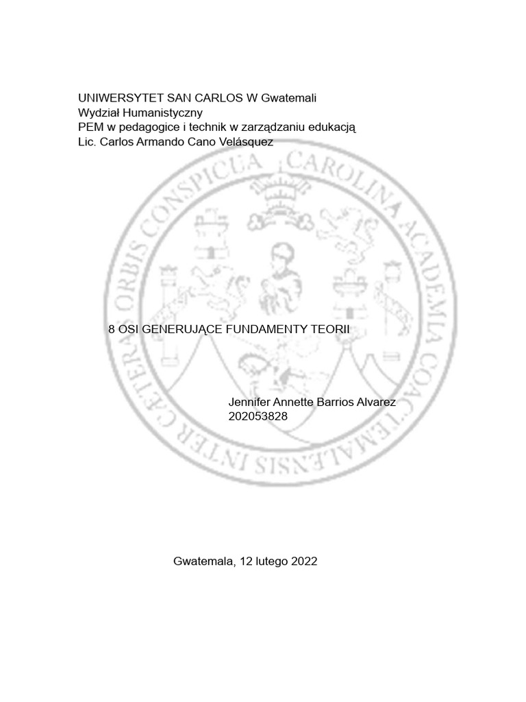 8 Osie Generujące Teoretyczne Uzasadnienie | PDF