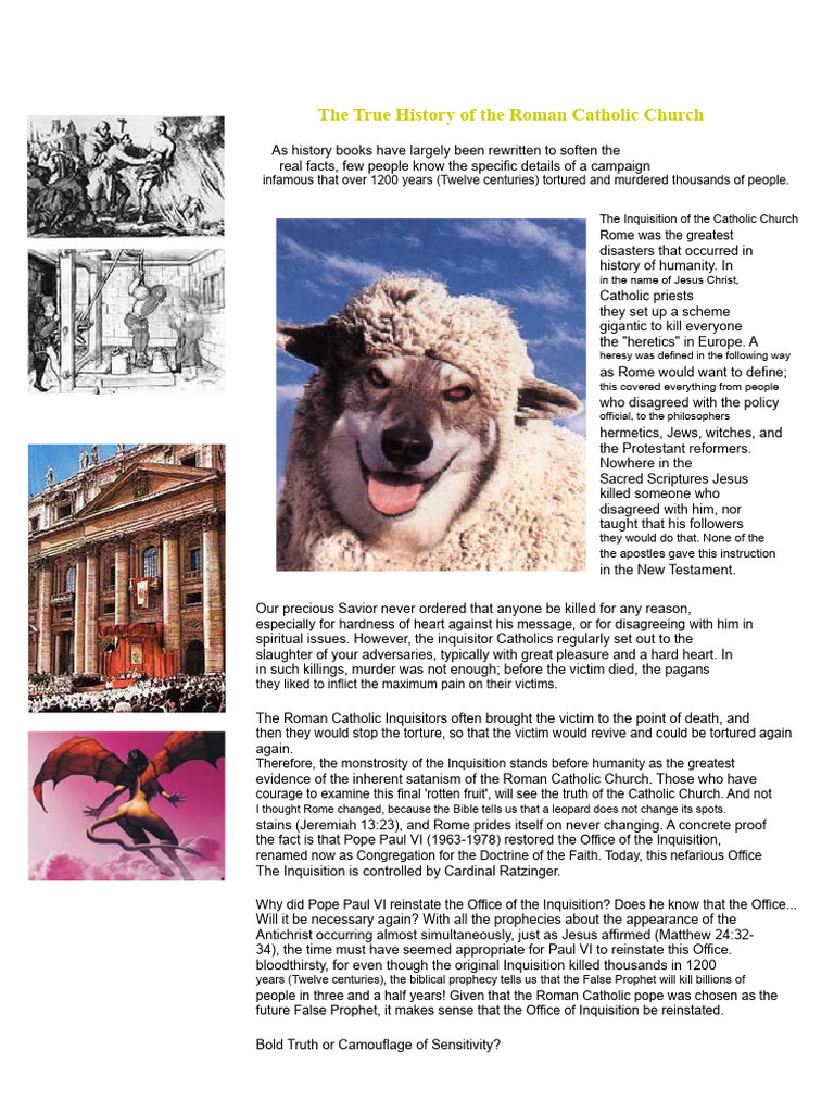 The True History of The Roman Catholic Church | PDF | Inquisition ...