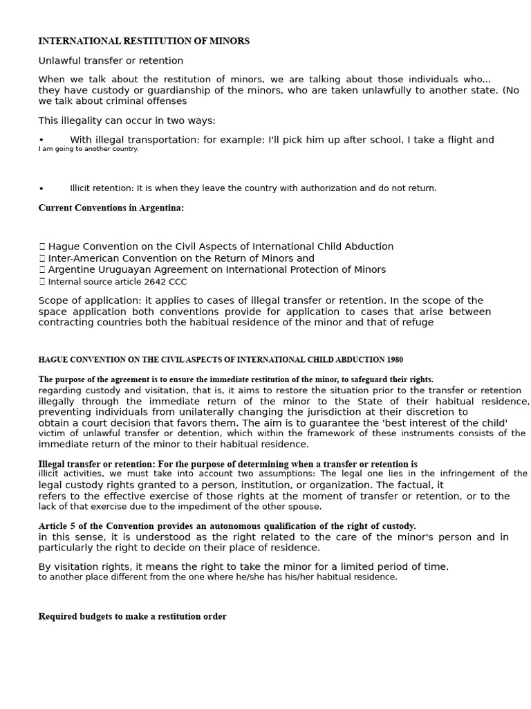 International Child Restitution Guidelines | PDF | Child Custody | Justice