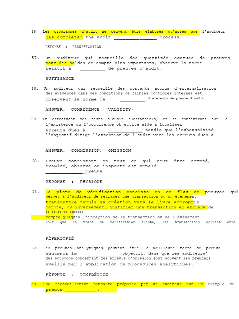 Normes et processus d'audit financier | PDF | Audit | Échantillonnage ...