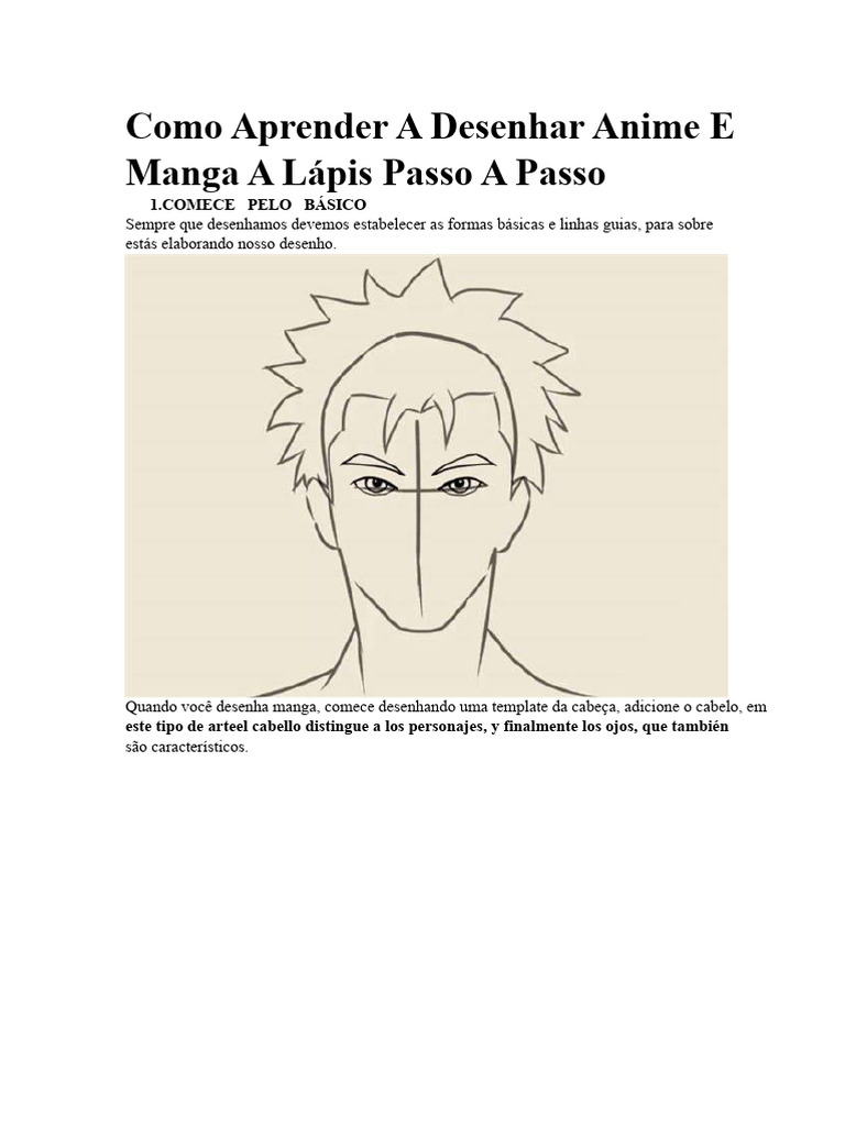 Aprenda a Desenhar Anime e Manga Passo a Passo | PDF | Desenho | Animes