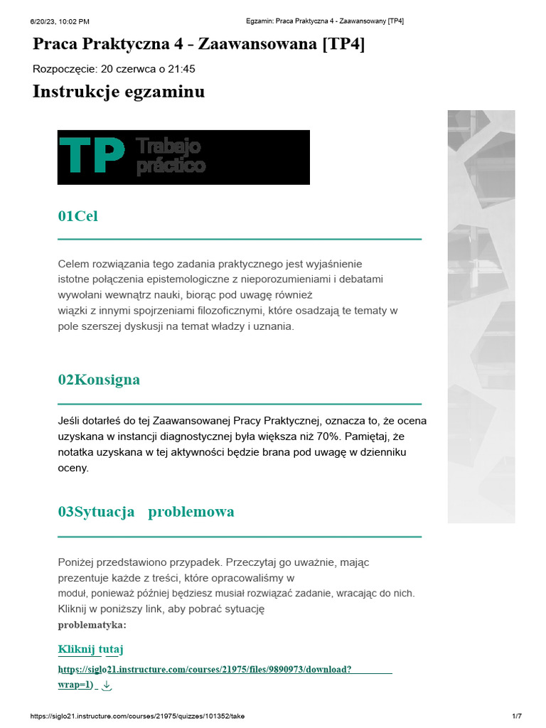 TP 4 Filozofia Zaawansowana 100% | PDF
