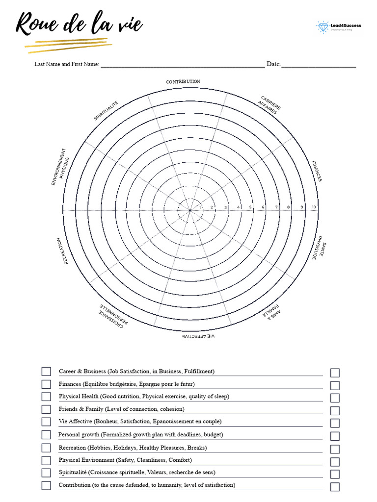 Life Balance Assessment Template | PDF