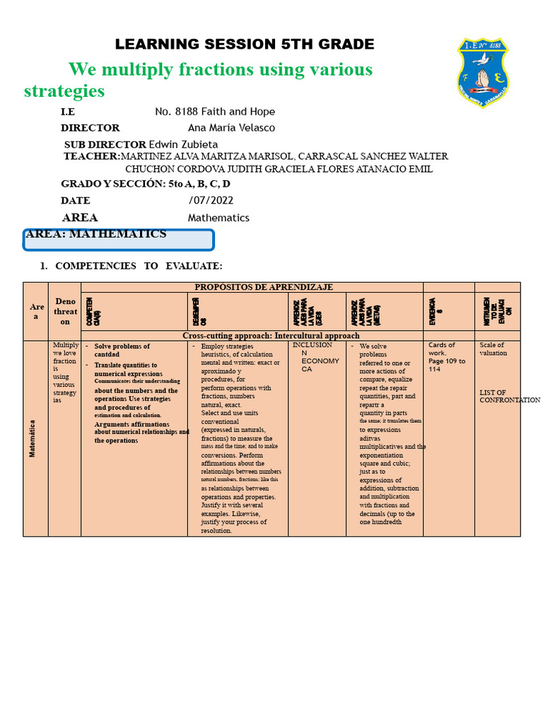 Multiplying Fractions Strategies for 5th Grade | PDF | Multiplication ...
