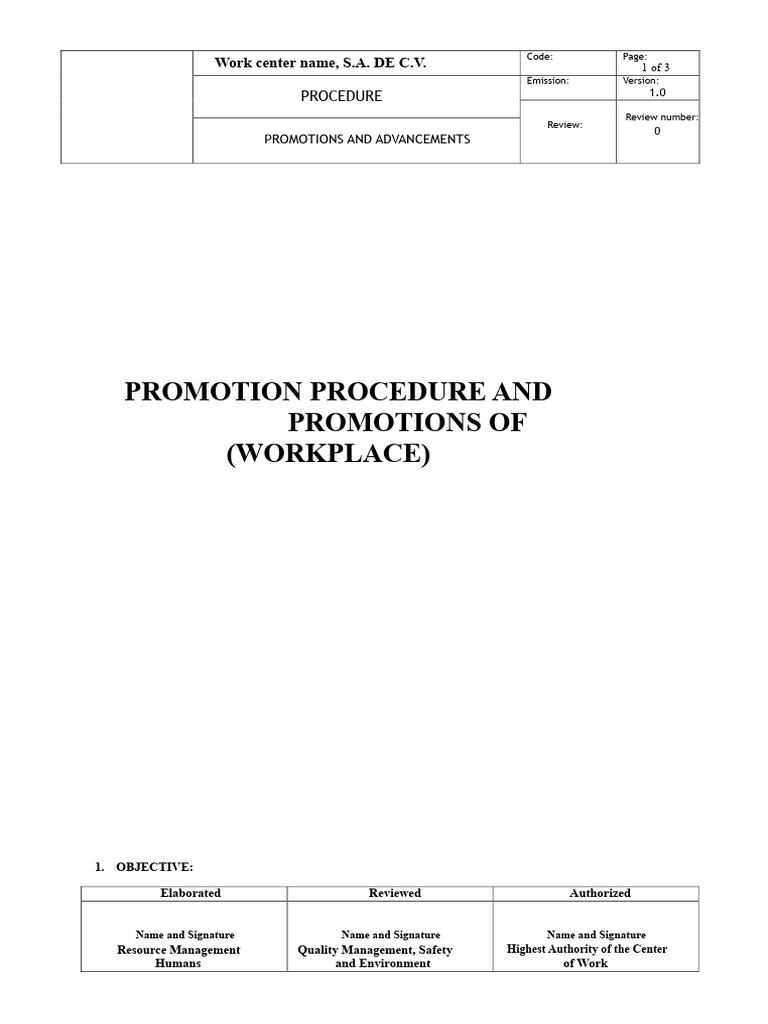 Promotion and Advancement Procedure Guide | PDF | Recruitment | Human ...