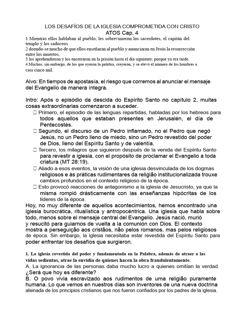 Los Desafíos de La Iglesia Comprometida Con Cristo | PDF | Cristo ...