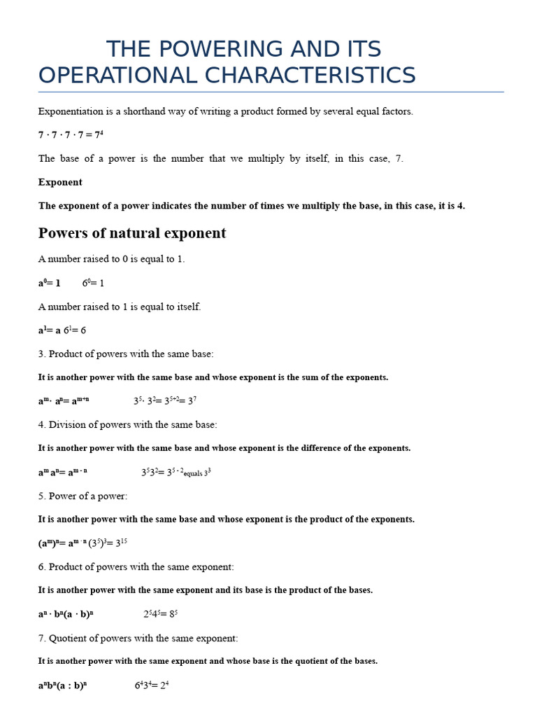 The Power and Its Operational Characteristics | PDF